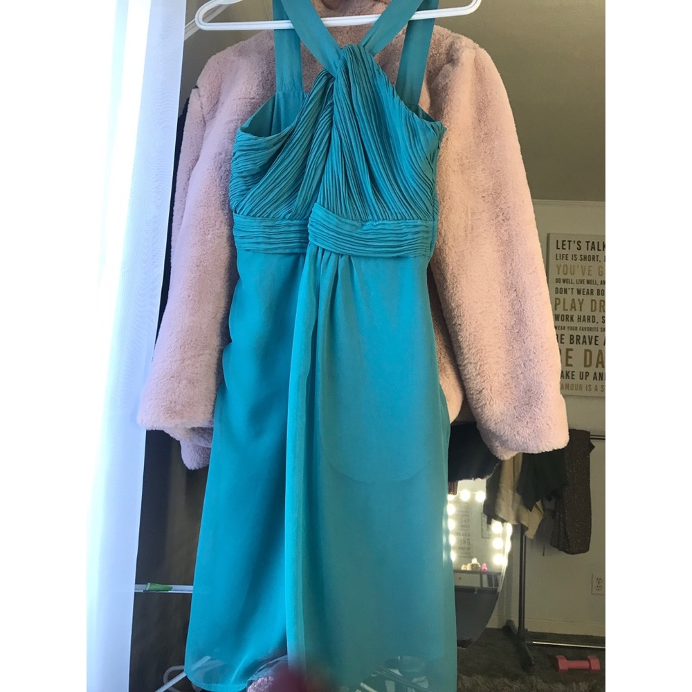 Light turquoise cocktail dress